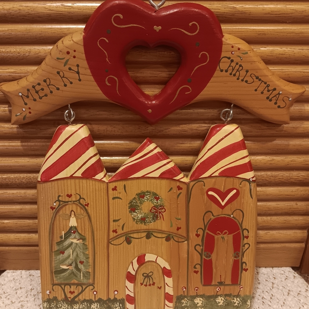 Vintage 1995 JDL Merry Christmas Wall/Door Decor 12 1/2" H X 11" W